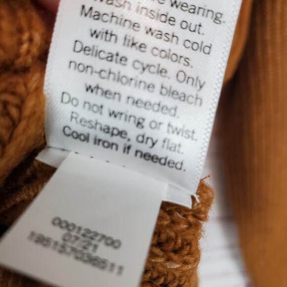 Nine West Women's Brown White Cable Knit Sweater Size L Chevron Colorblock NWT - Picture 7 of 14